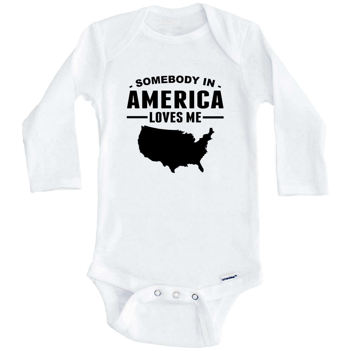 Somebody In America Loves Me Baby Onesie (Long Sleeves)