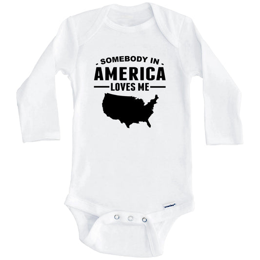Somebody In America Loves Me Baby Onesie (Long Sleeves)
