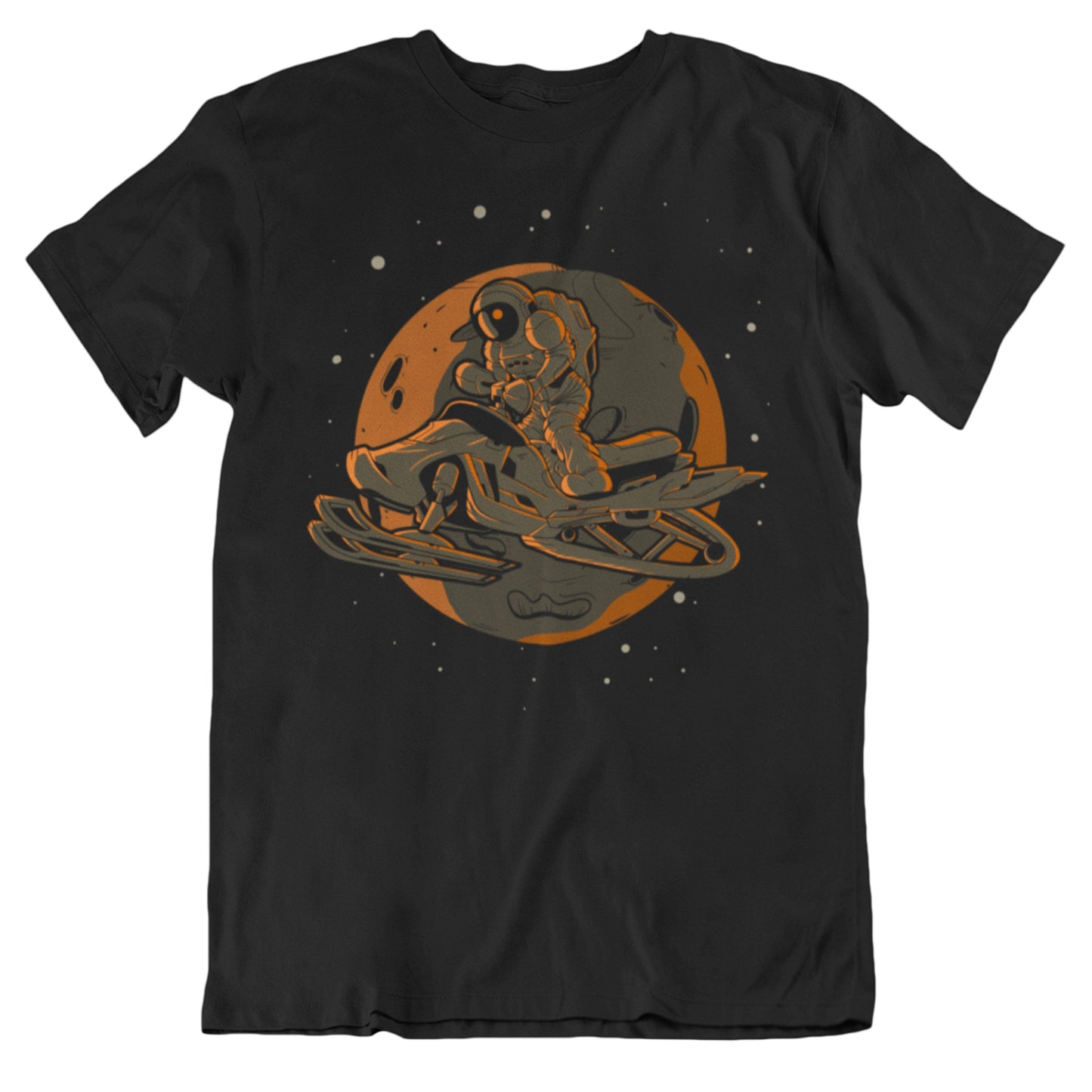 Snowmobiling Astronaut Outer Space Spaceman T-Shirt