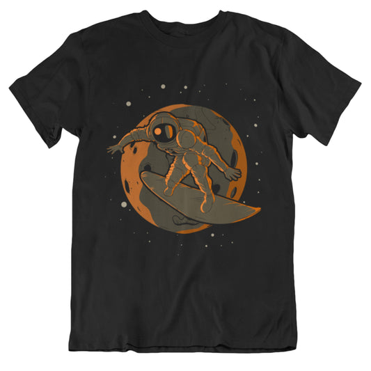 Surfing Astronaut Outer Space Spaceman T-Shirt