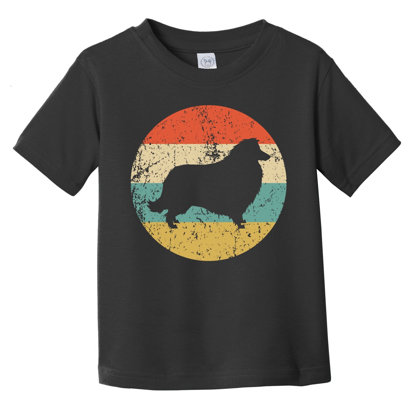 Retro Collie Icon Dog Silhouette Infant Toddler T-Shirt