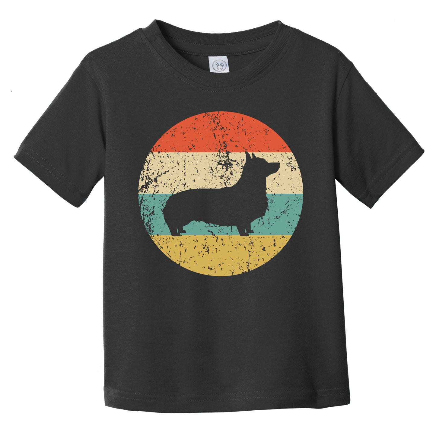 Retro Pembroke Welsh Corgi Icon Dog Silhouette Infant Toddler T-Shirt