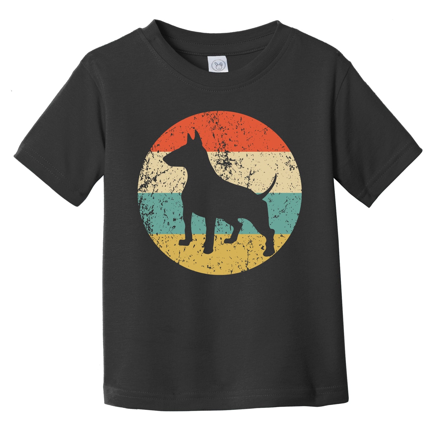 Retro Bull Terrier Icon Dog Silhouette Infant Toddler T-Shirt
