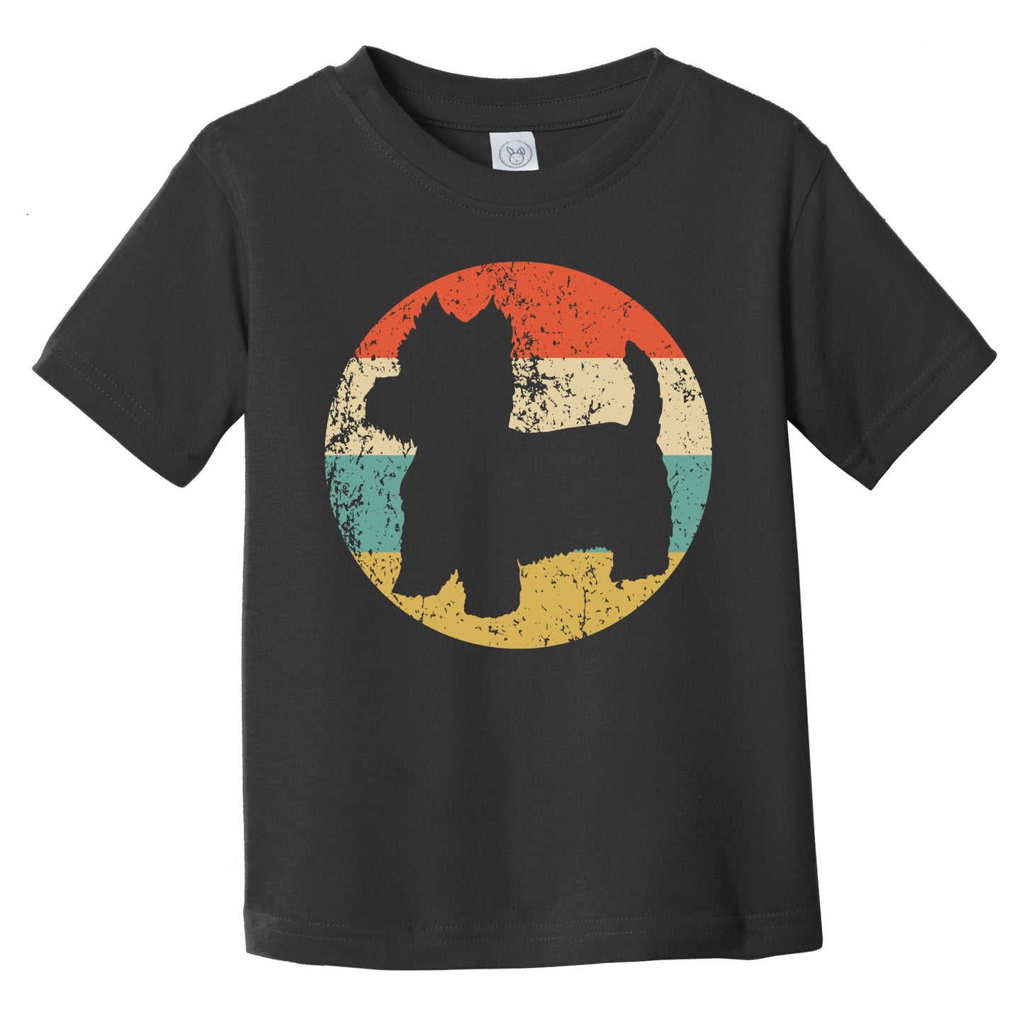 Retro West Highland White Terrier Icon Westie Dog Silhouette Infant Toddler T-Shirt