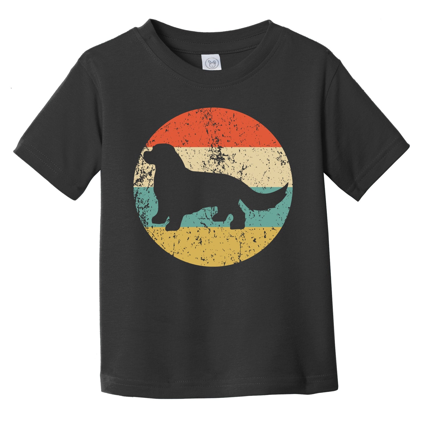 Retro King Charles Spaniel Icon Dog Silhouette Infant Toddler T-Shirt