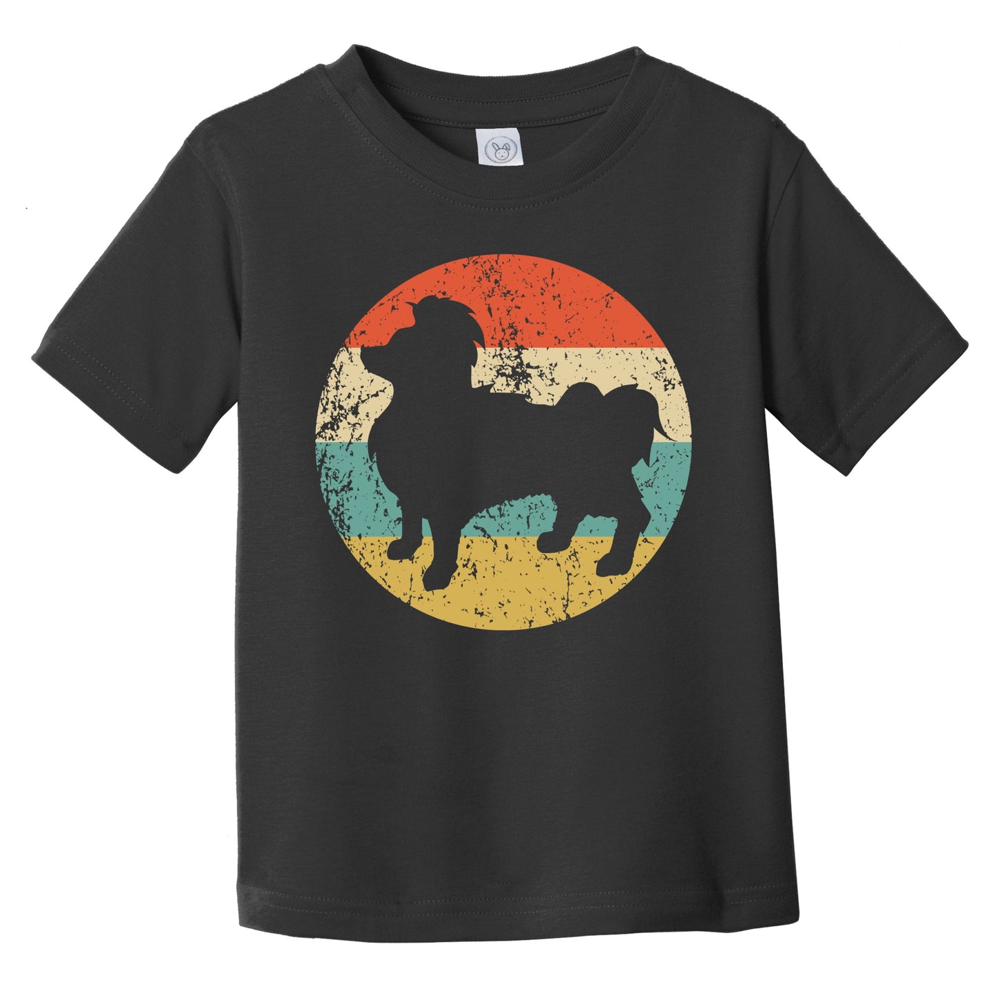 Retro Papillon Icon Dog Silhouette Infant Toddler T-Shirt