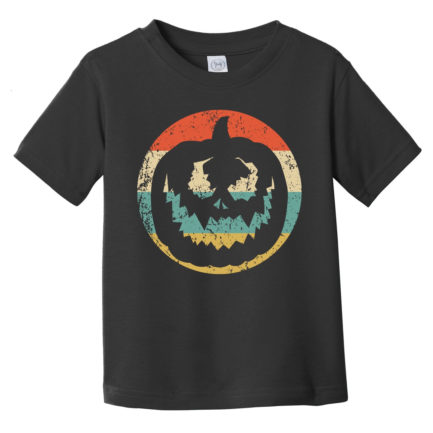 Retro Spooky Scary Jackolantern Halloween Pumpkin Silhouette Infant Toddler T-Shirt