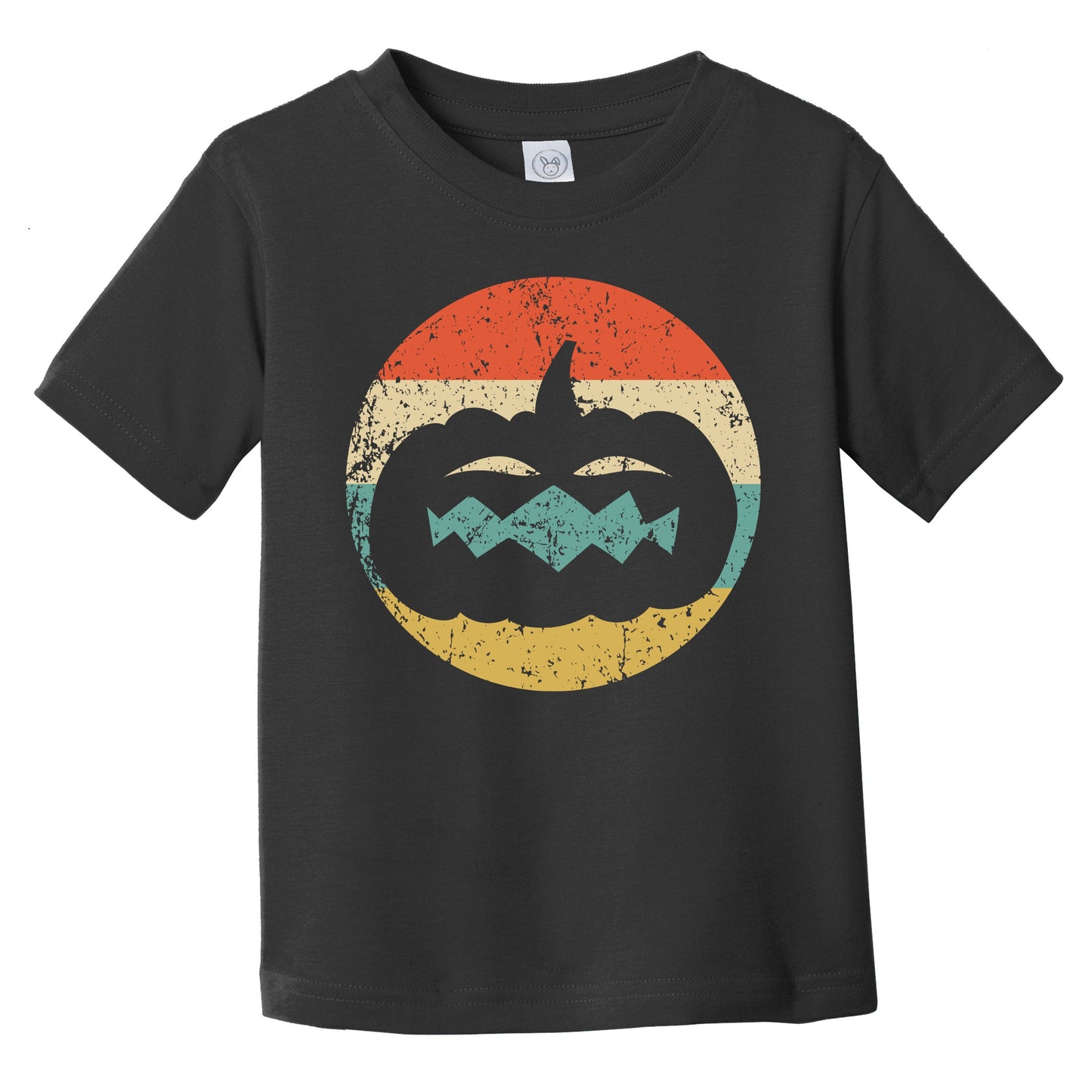 Halloween Jackolantern Pumpkin Silhouette Retro Scary Spooky Infant Toddler T-Shirt