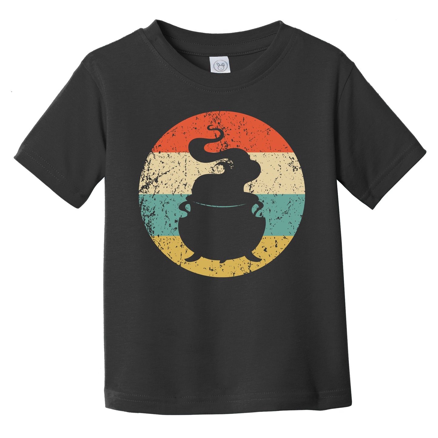 Retro Spooky Scary Witch Cauldron Silhouette Halloween Infant Toddler T-Shirt