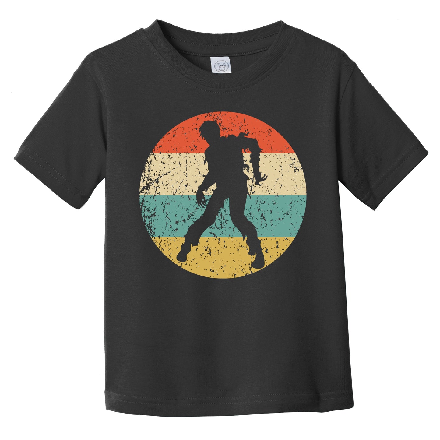 Halloween Spooky Scary Zombie Silhouette Creepy Retro Infant Toddler T-Shirt