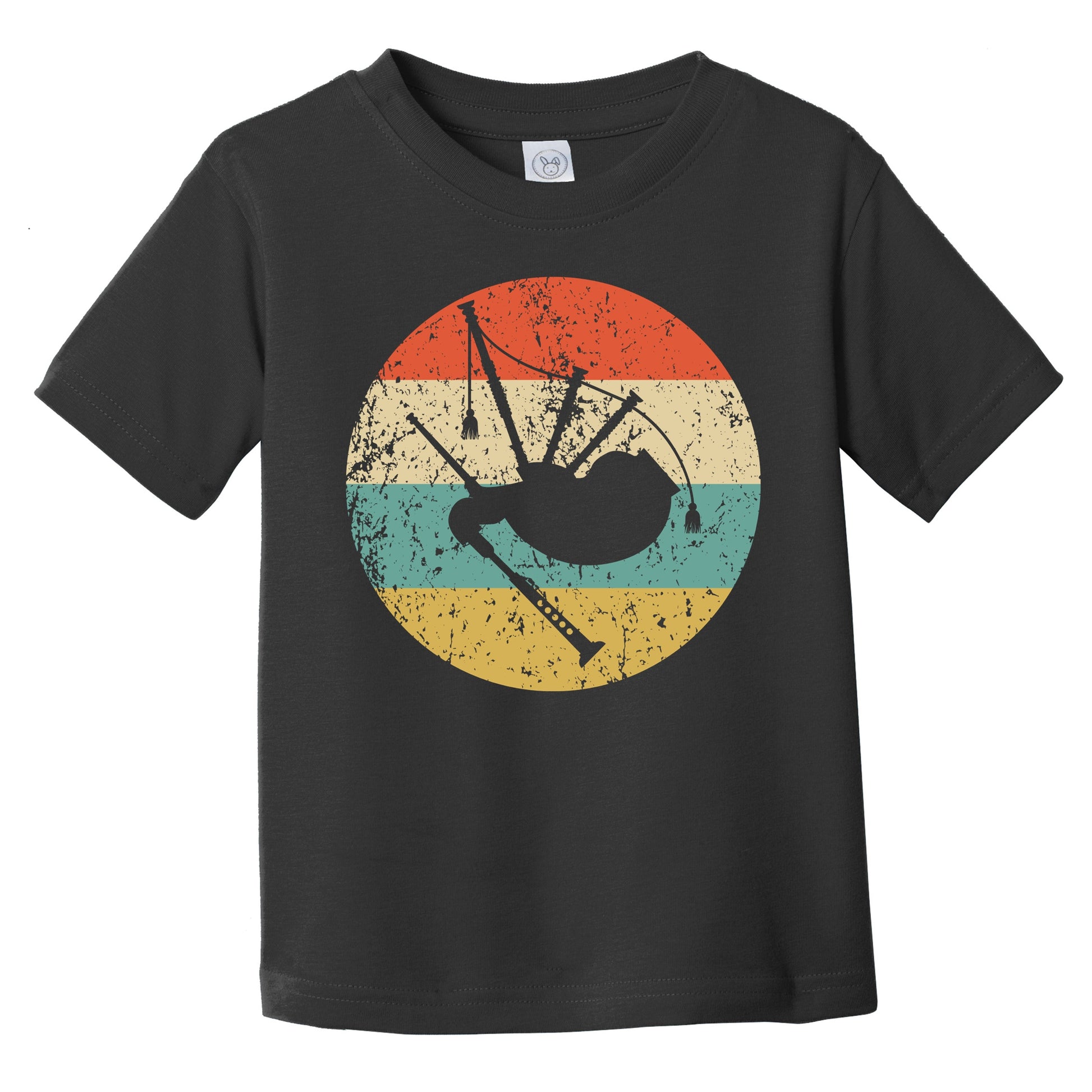 Bagpipes Silhouette Retro Music Musician Musical Instrument Infant Toddler T-Shirt