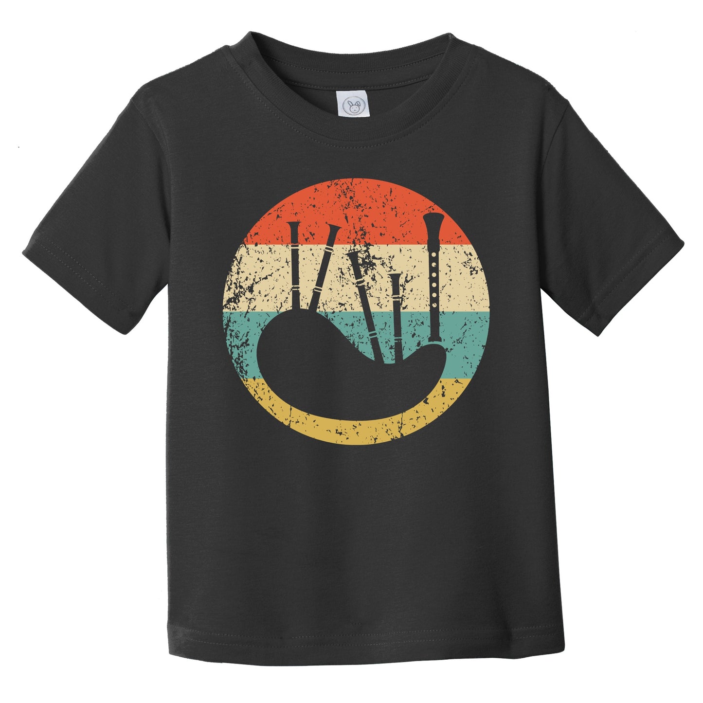Bagpipes Silhouette Retro Music Musician Musical Instrument Infant Toddler T-Shirt