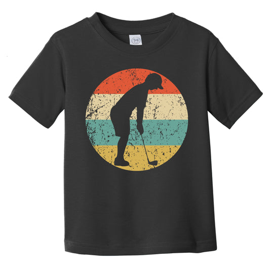 Golf Golfer Golfing Silhouette Retro Sports Infant Toddler T-Shirt