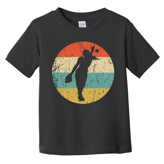Softball Pitcher Silhouette Retro Softball Player Infant Toddler T-Shirt
