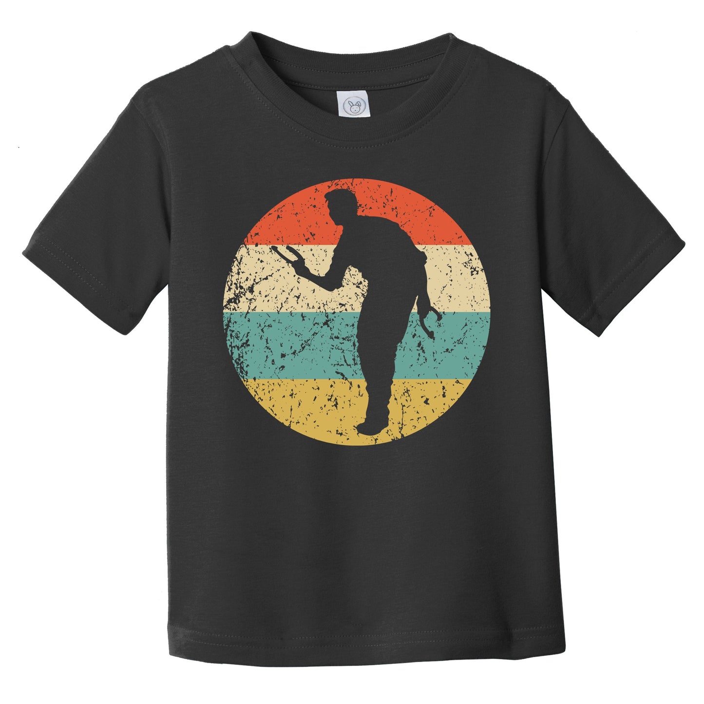 Horseshoes Player Silhouette Retro Horseshoes Infant Toddler T-Shirt