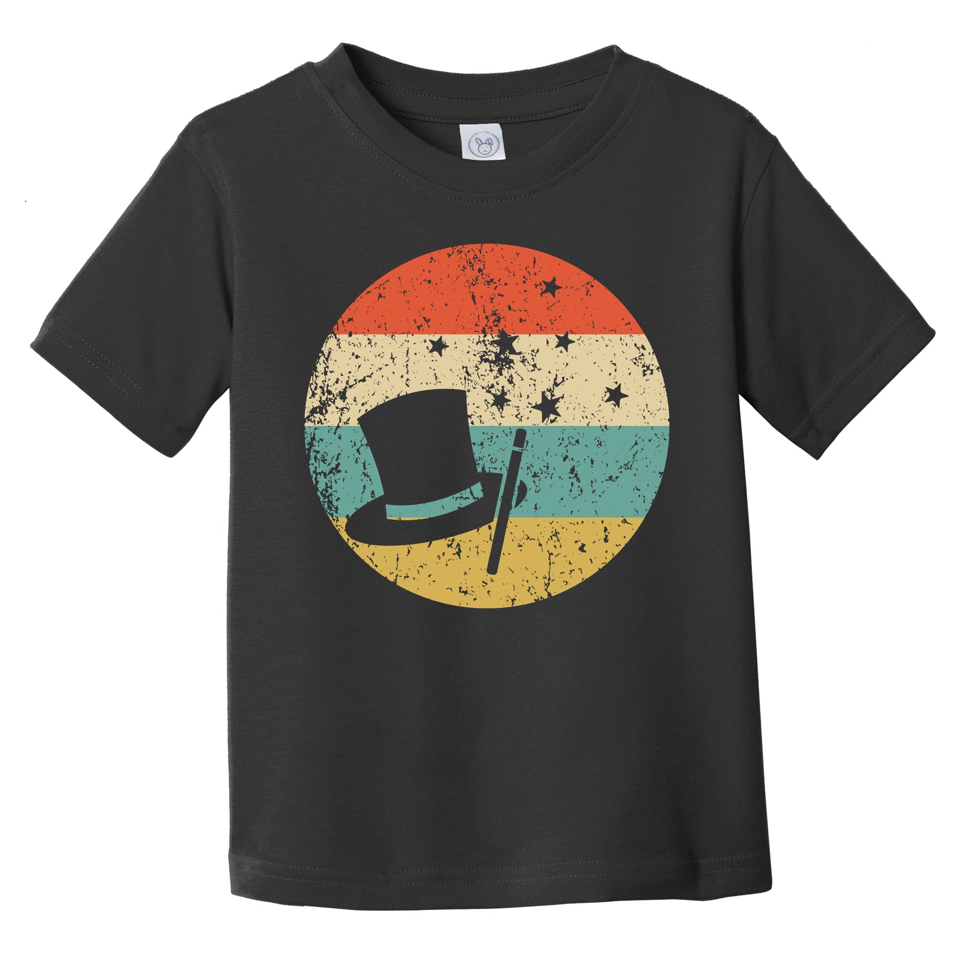 Top Hat Magic Wand Icon Retro Magician Infant Toddler T-Shirt