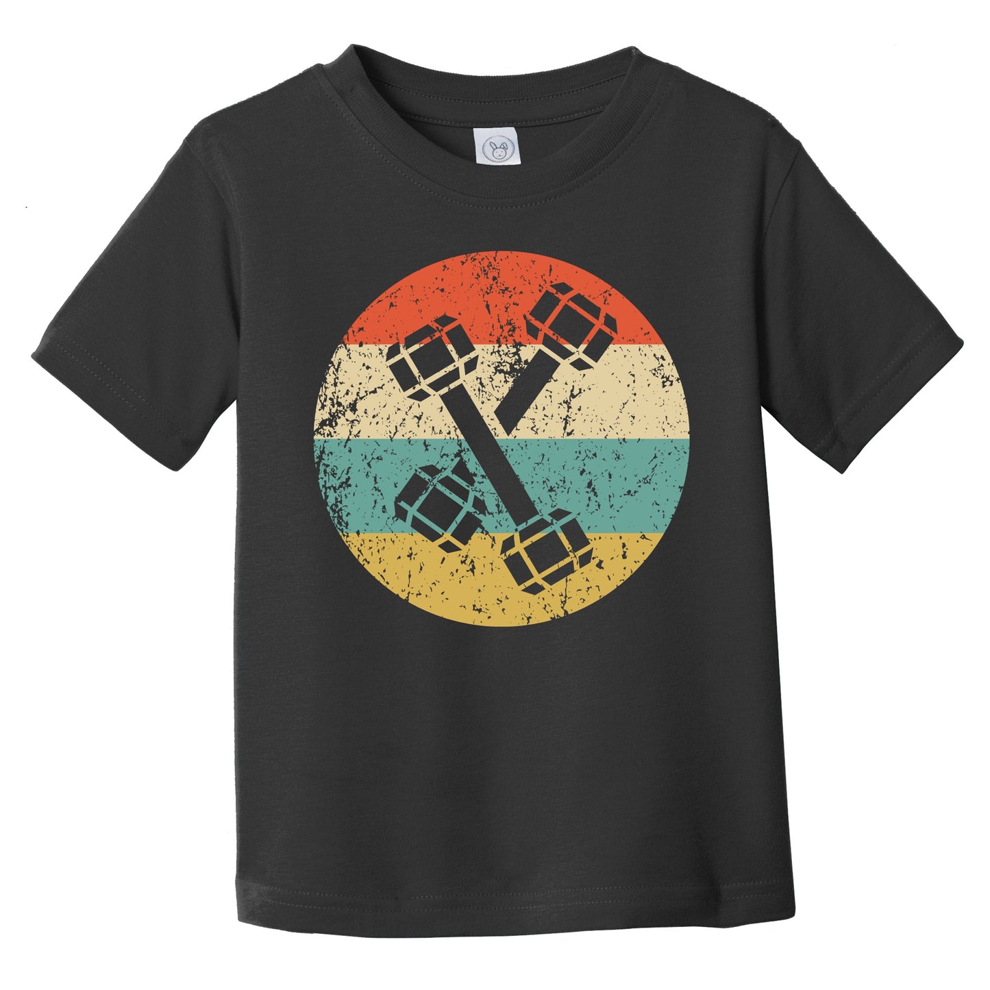 Dumbbell Weights Icon Retro Fitness Weightlifting Infant Toddler T-Shirt