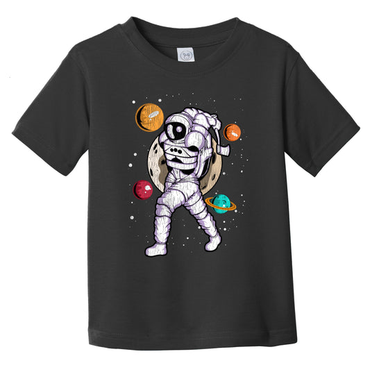 Axe Throwing Astronaut Outer Space Spaceman Distressed Infant Toddler T-Shirt