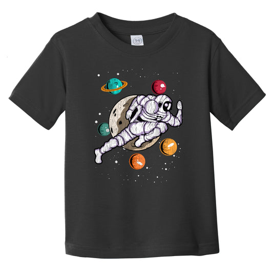 Running Astronaut Outer Space Spaceman Distressed Infant Toddler T-Shirt