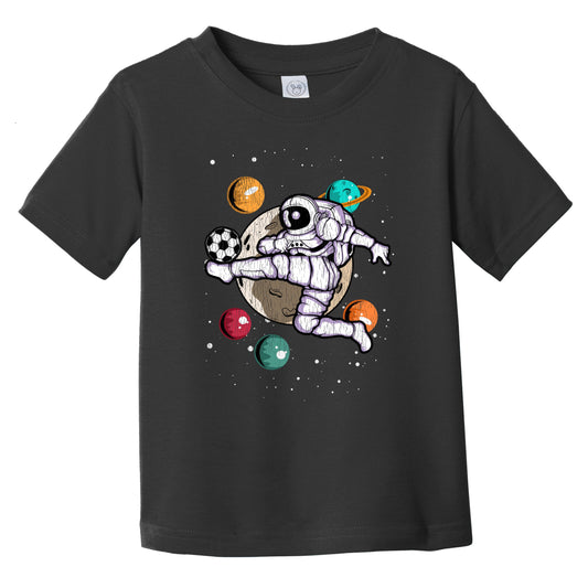 Soccer Astronaut Outer Space Spaceman Distressed Infant Toddler T-Shirt