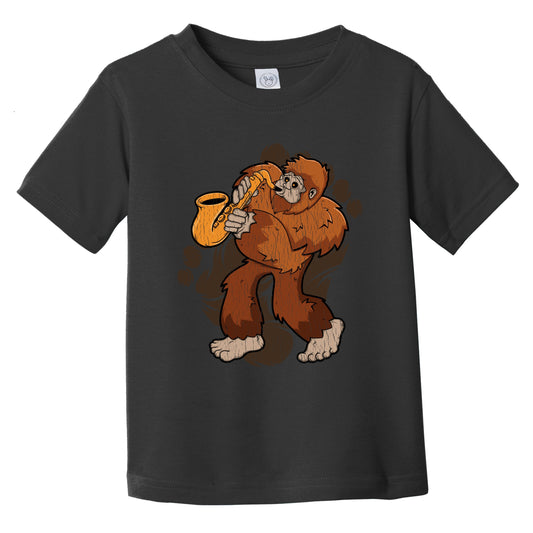 Toddler Bigfoot Saxophone Shirt - Sasquatch Playing Sax Infant Toddler T-Shirt