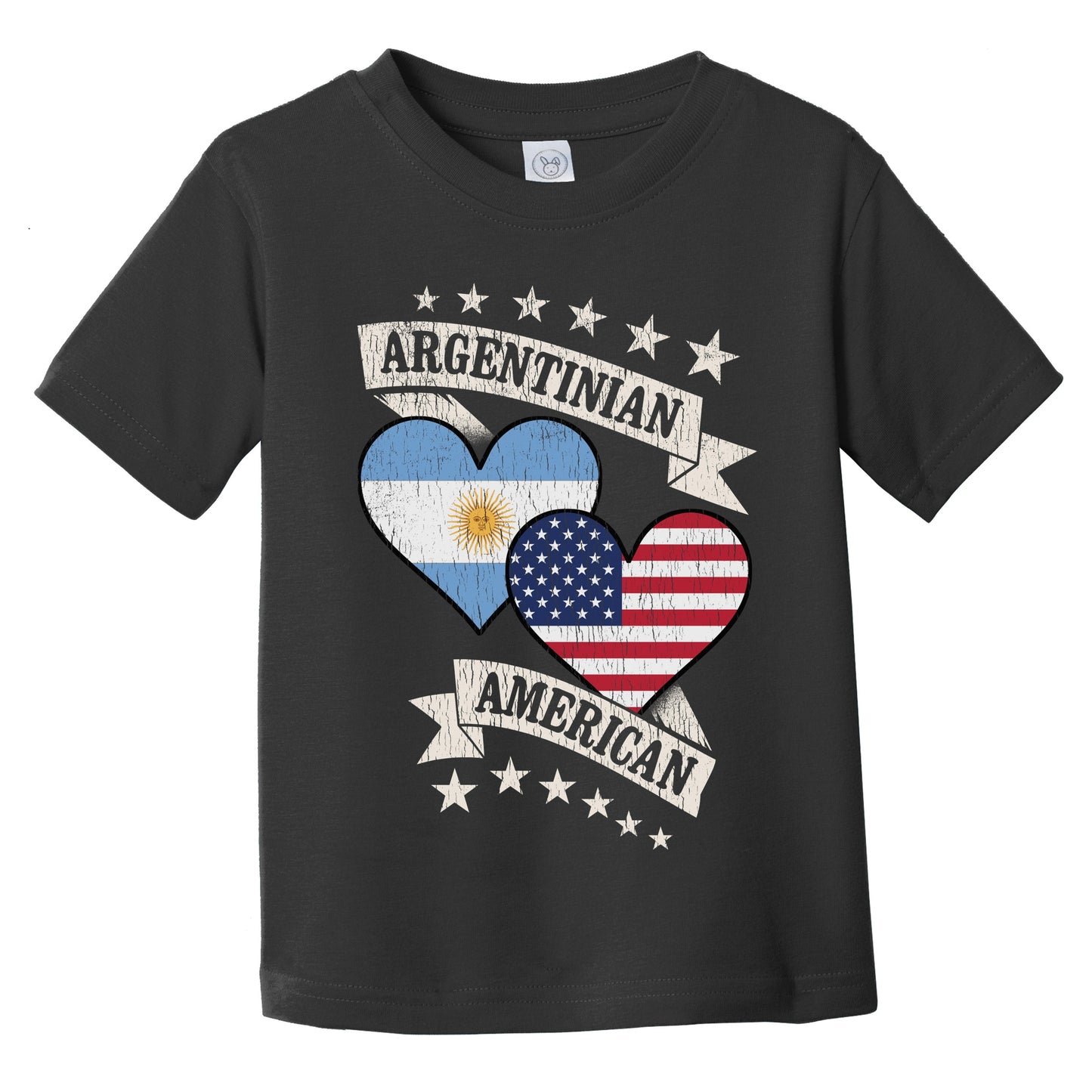Argentinian American Heart Flags Argentina America Infant Toddler T-Shirt