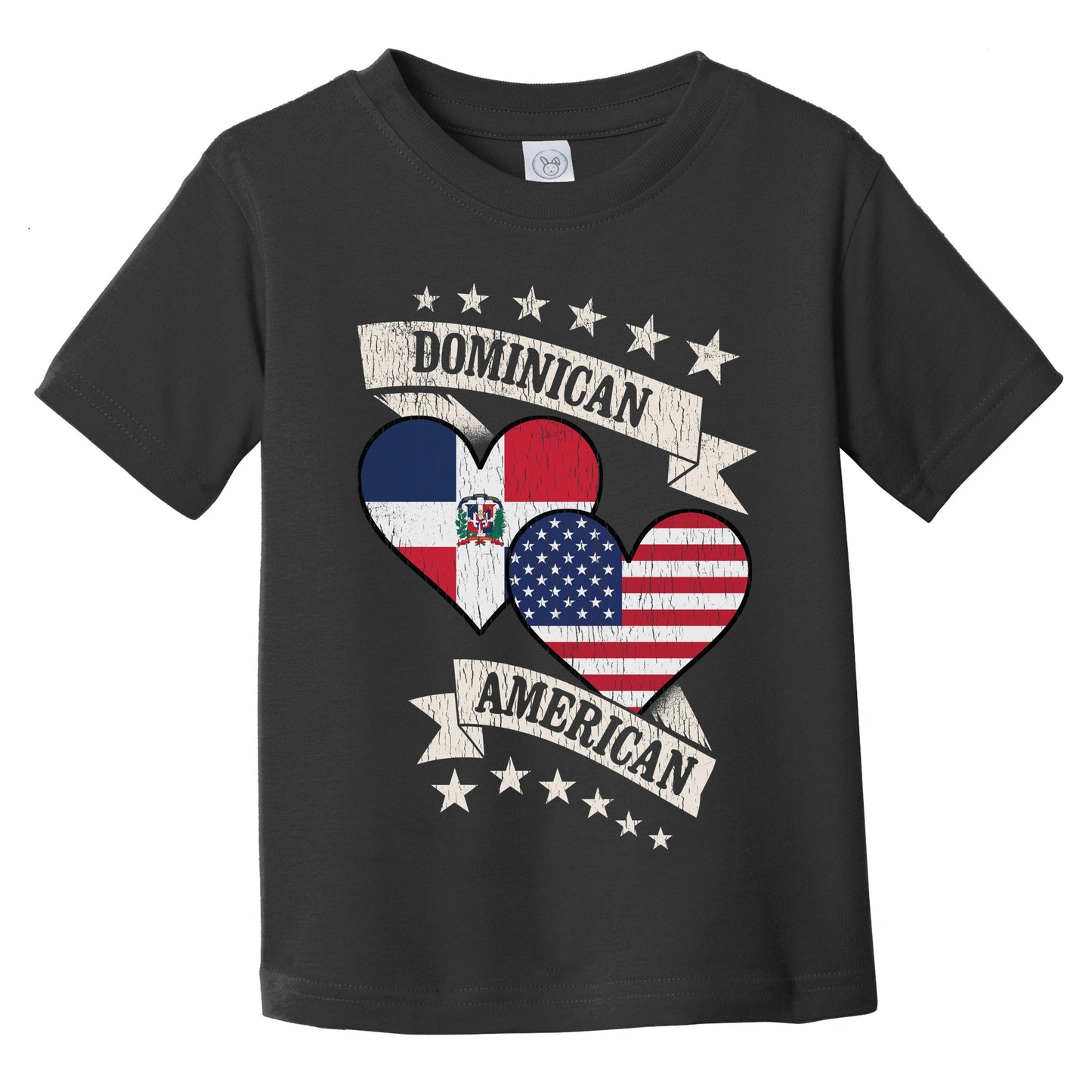 Dominican American Heart Flags Dominican Republic America Infant Toddler T-Shirt
