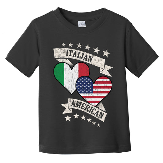 Italian American Heart Flags Italy America Infant Toddler T-Shirt