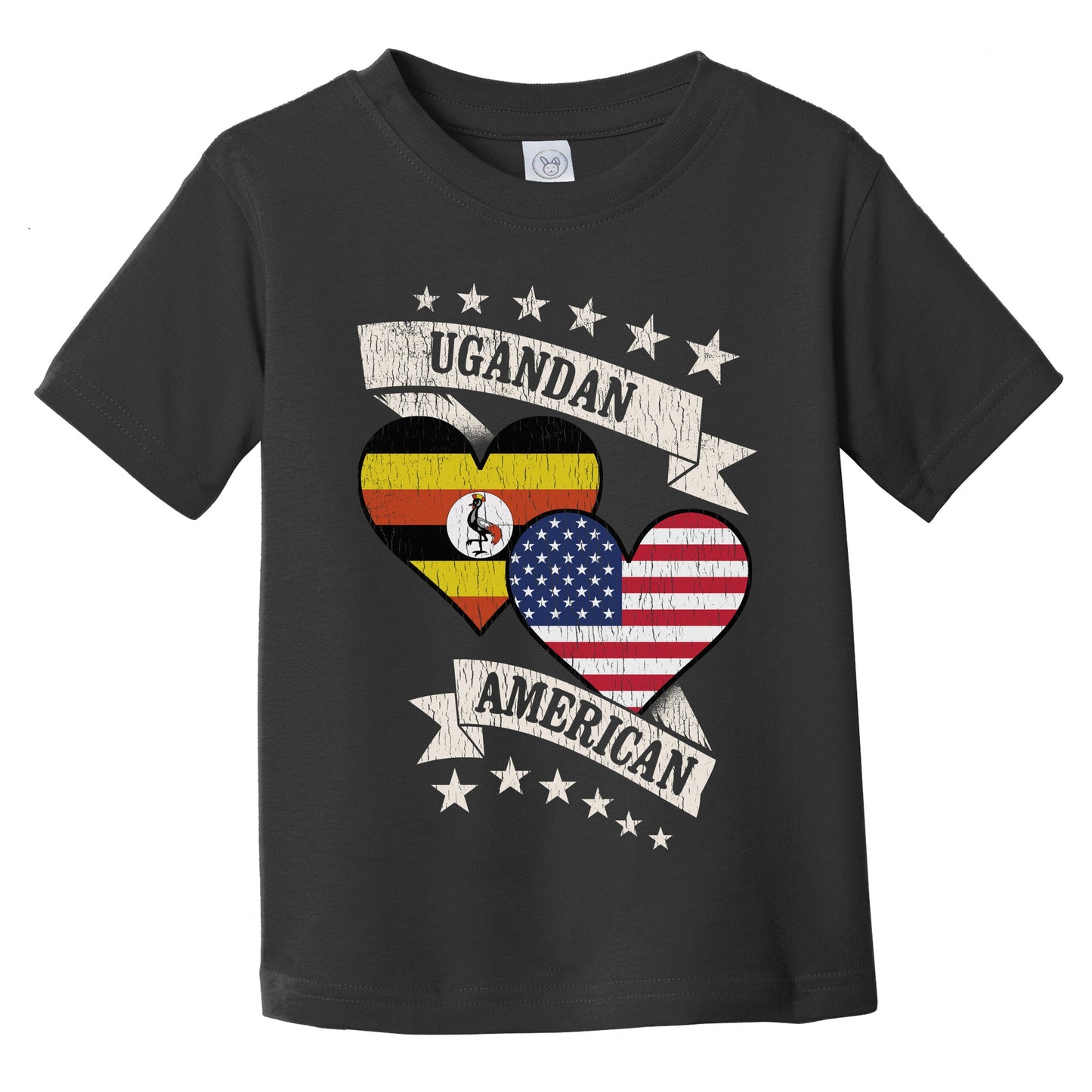 Ugandan American Heart Flags Uganda America Infant Toddler T-Shirt