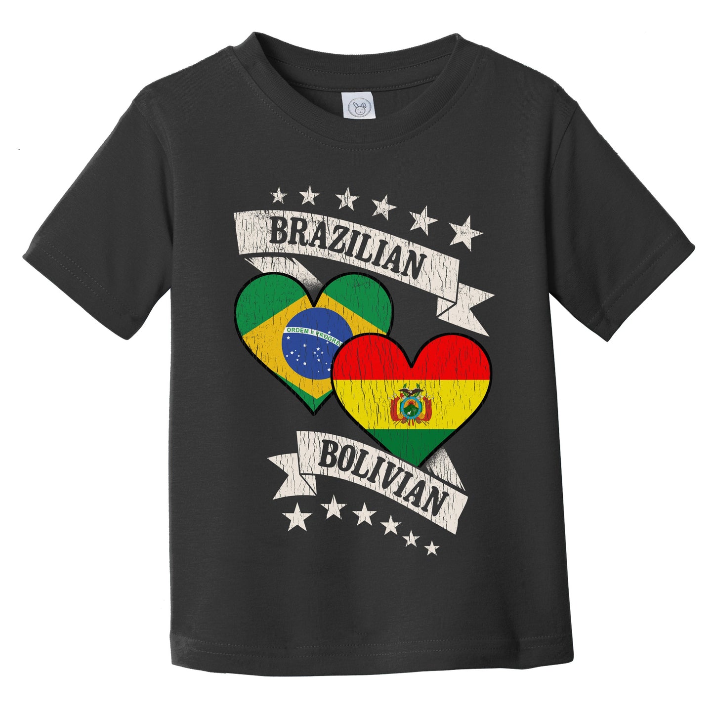 Brazilian Bolivian Heart Flags Brazil Bolivia Infant Toddler T-Shirt