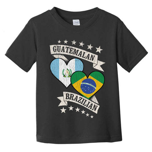 Guatemalan Brazilian Heart Flags Guatemala Brazil Infant Toddler T-Shirt