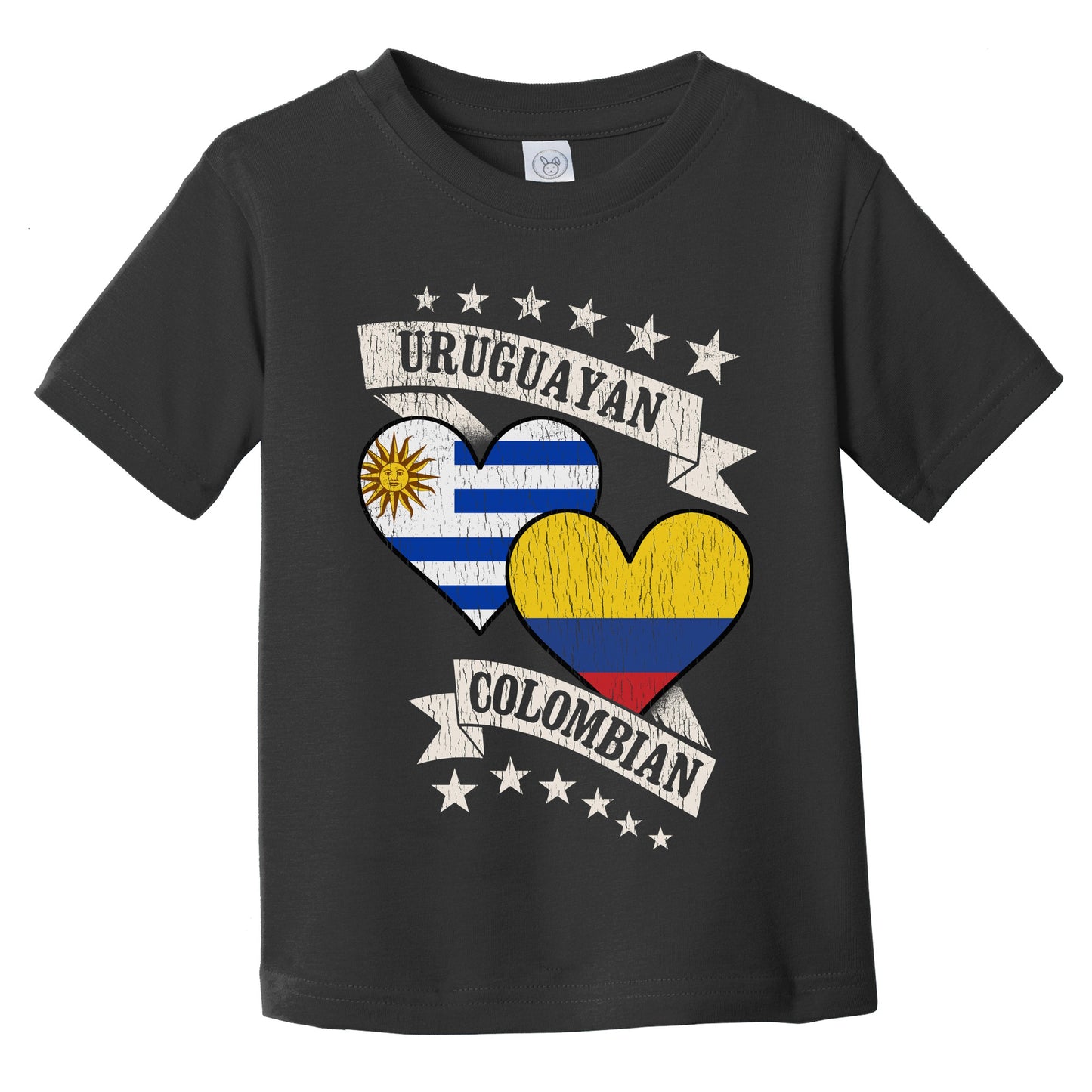 Uruguayan Colombian Heart Flags Uruguay Colombia Infant Toddler T-Shirt