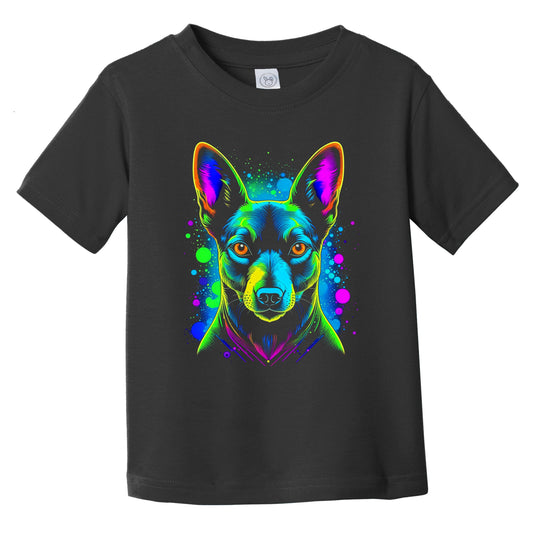 Colorful Bright Basenji Vibrant Psychedelic Dog Art Infant Toddler T-Shirt