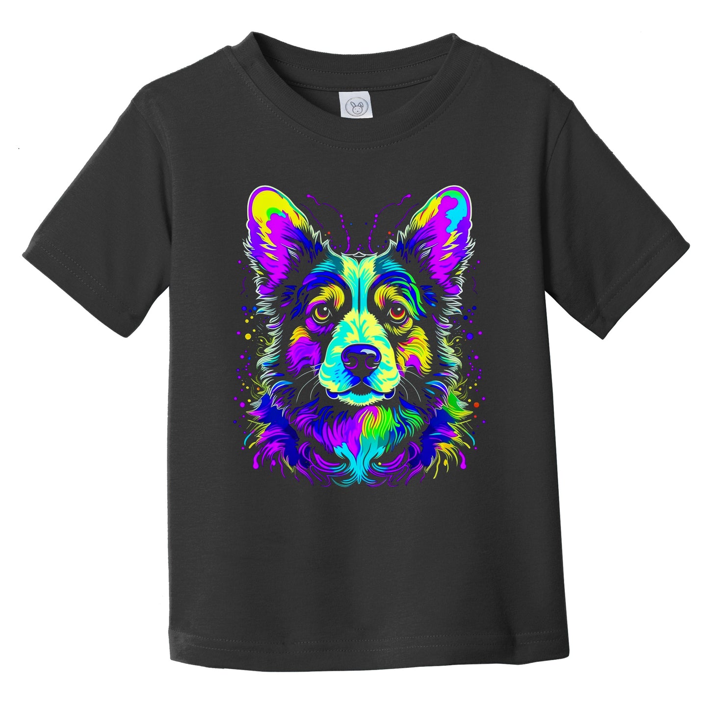 Colorful Bright Cardigan Welsh Corgi Vibrant Psychedelic Art Infant Toddler T-Shirt