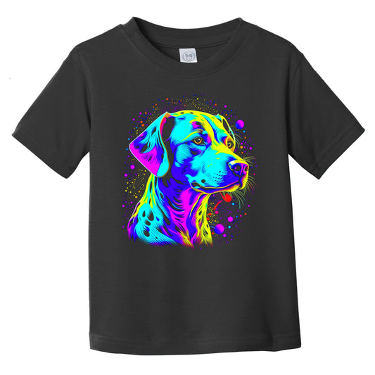 Colorful Bright Dalmatian Vibrant Psychedelic Dog Art Infant Toddler T-Shirt