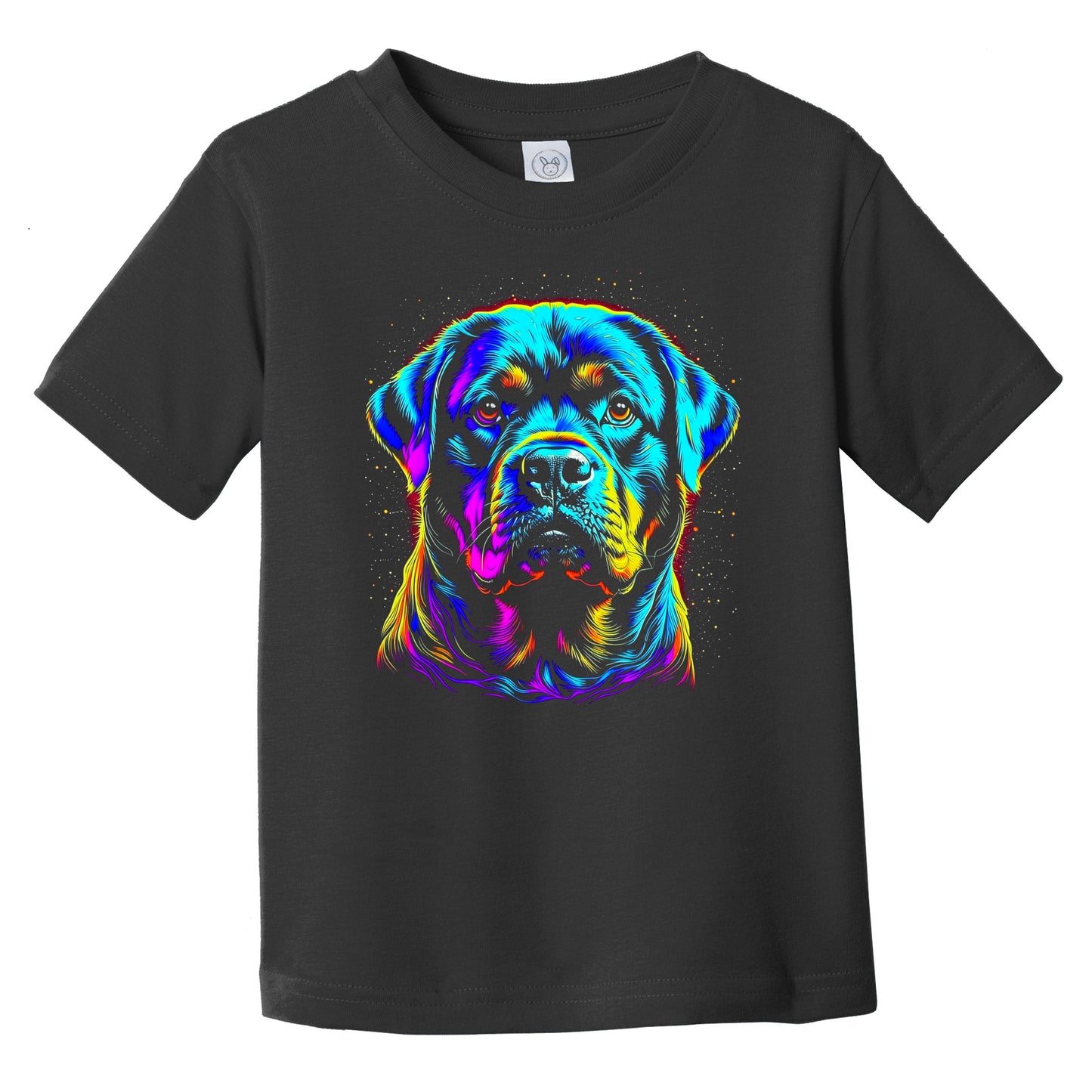 Colorful Bright Rottweiler Vibrant Psychedelic Dog Art Infant Toddler T-Shirt