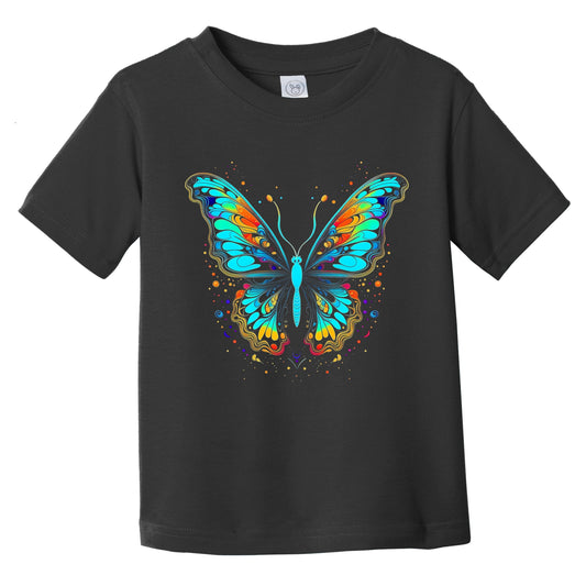 Colorful Bright Butterfly Vibrant Psychedelic Animal Art Infant Toddler T-Shirt