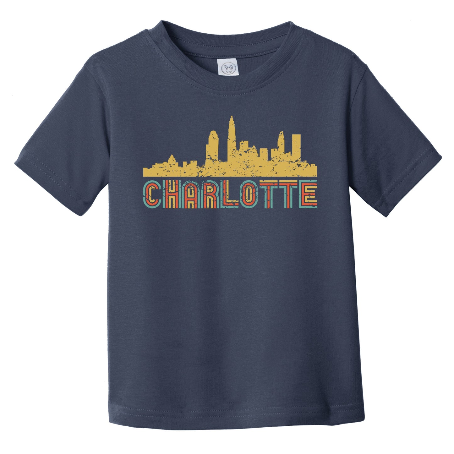 Retro Charlotte North Carolina Skyline Infant / Toddler T-Shirt