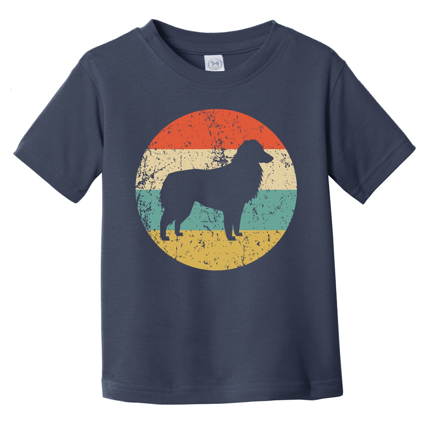 Retro Australian Shepherd Icon Aussie Dog Silhouette Infant Toddler T-Shirt