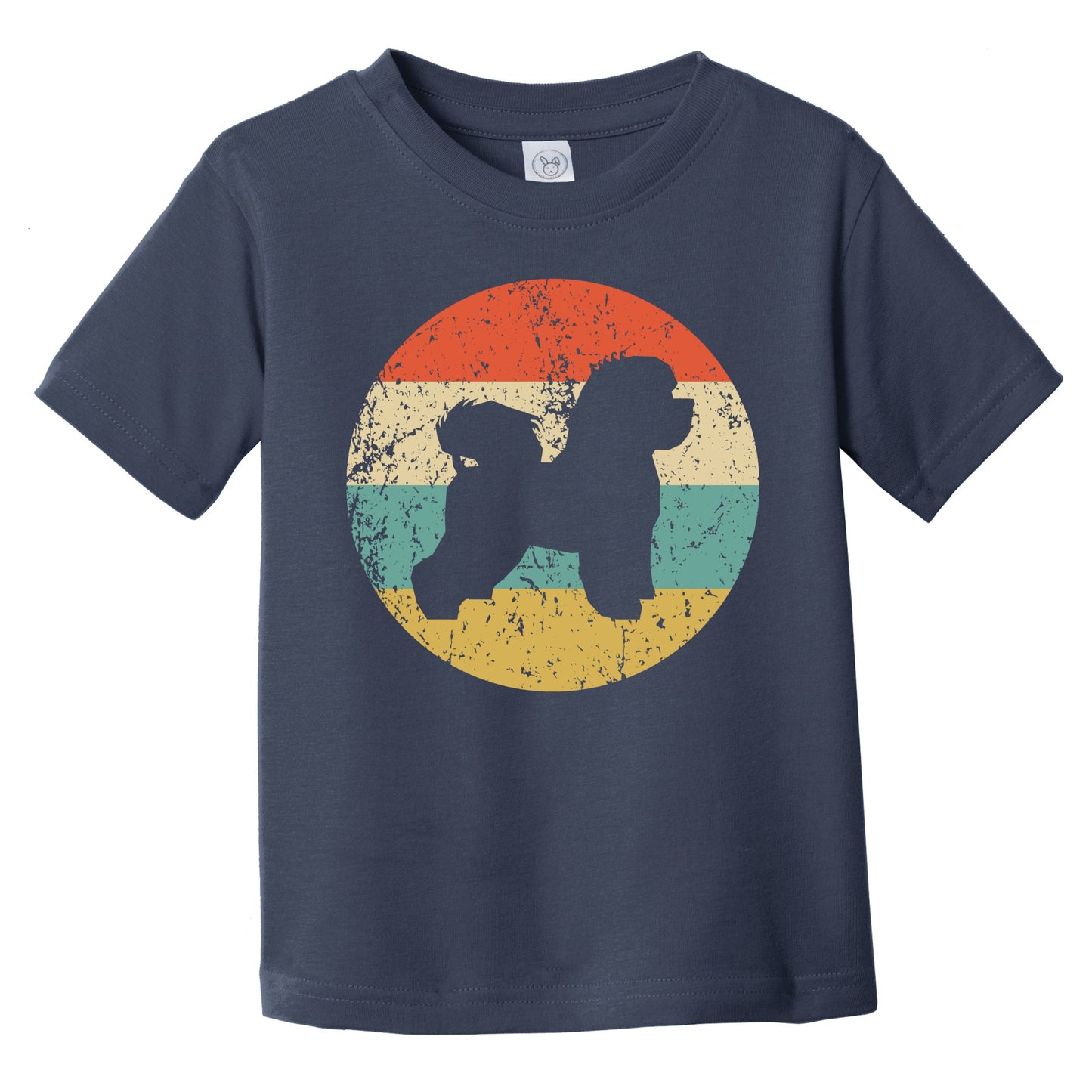 Retro Bichon Frise Icon Dog Silhouette Infant Toddler T-Shirt