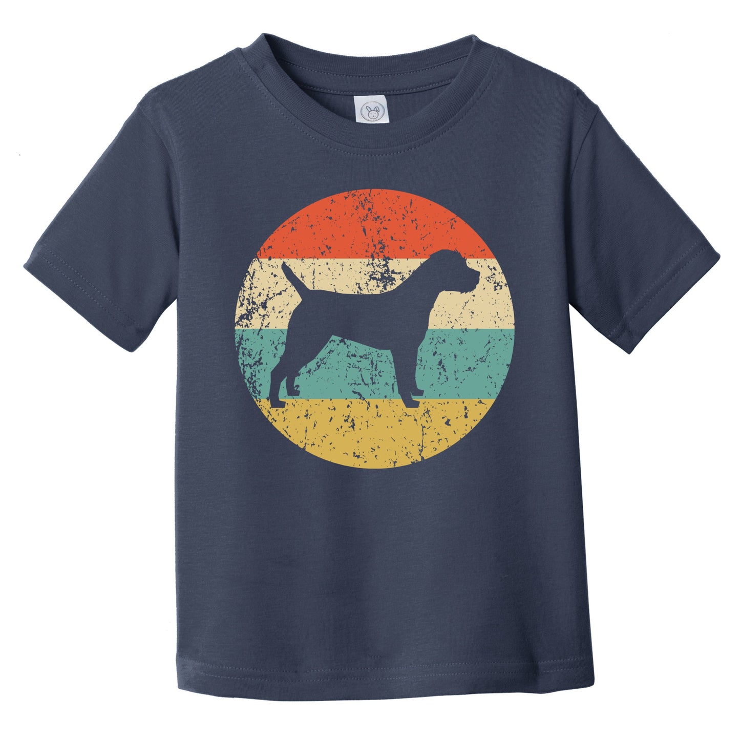 Retro Border Terrier Icon Dog Silhouette Infant Toddler T-Shirt