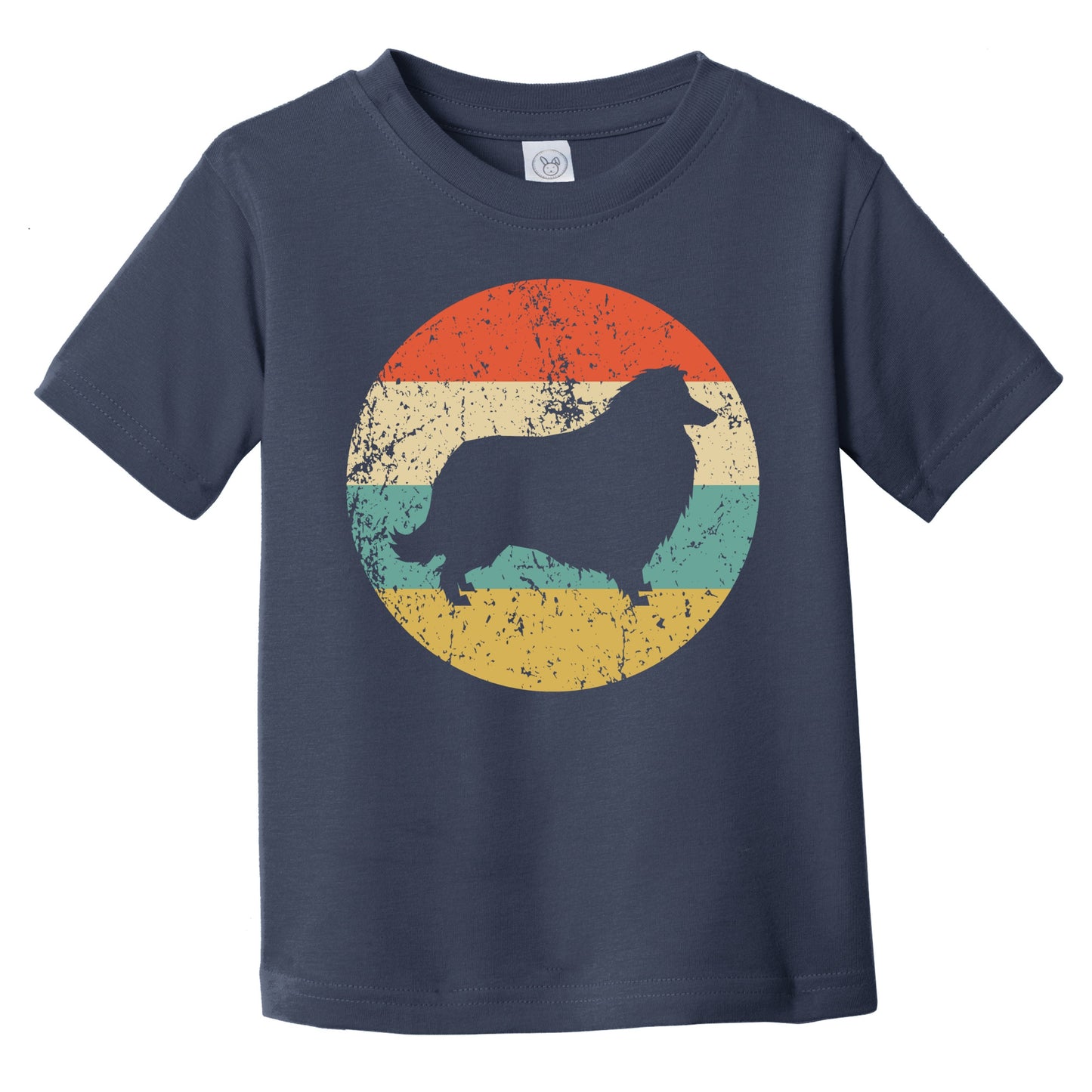 Retro Collie Icon Dog Silhouette Infant Toddler T-Shirt