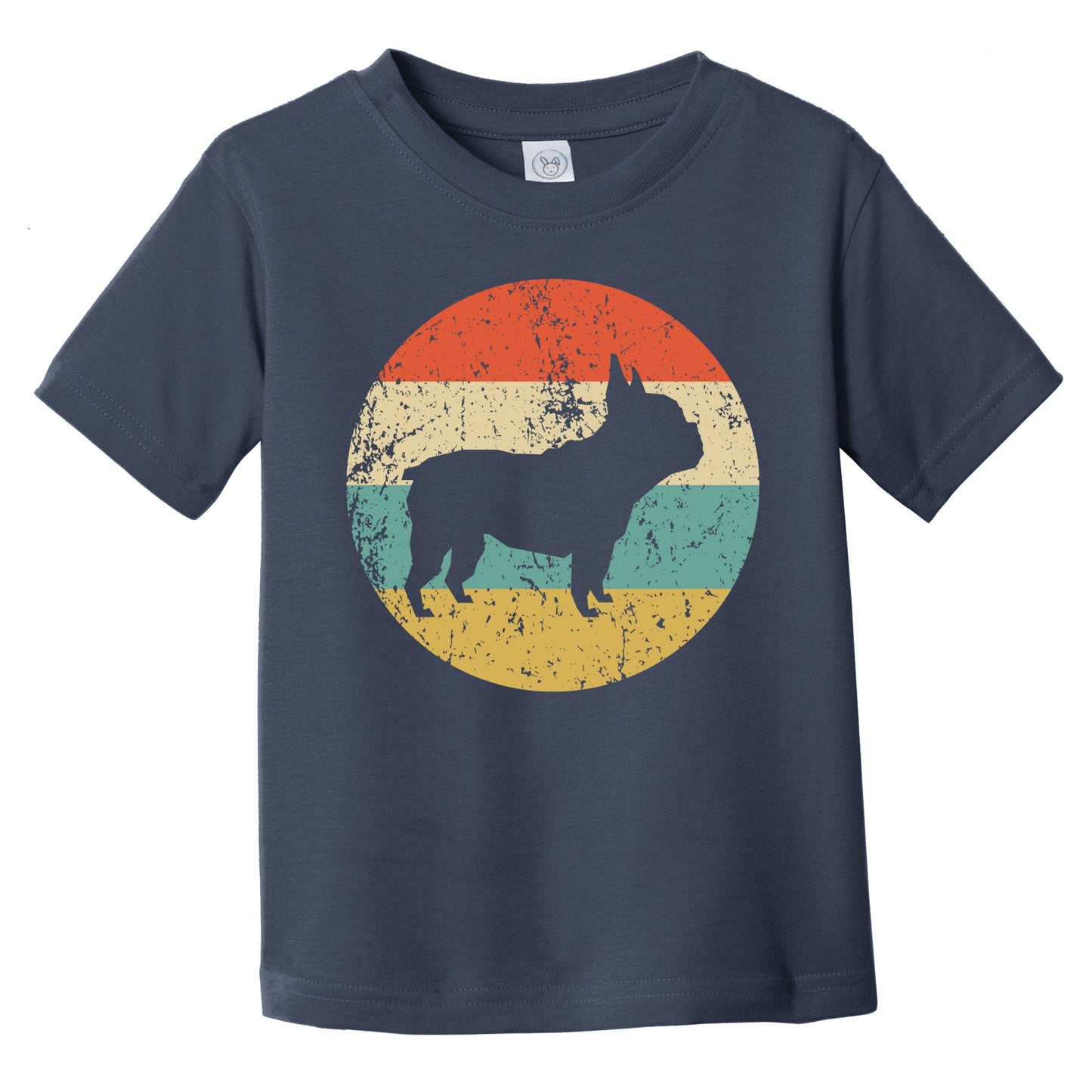 Retro French Bulldog Icon Dog Silhouette Infant Toddler T-Shirt