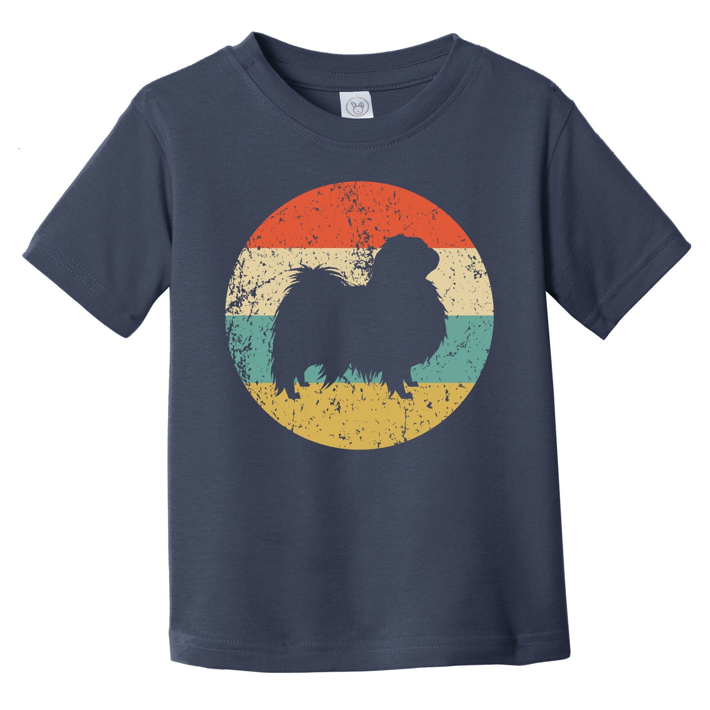 Retro Japanese Chin Icon Dog Silhouette Infant Toddler T-Shirt