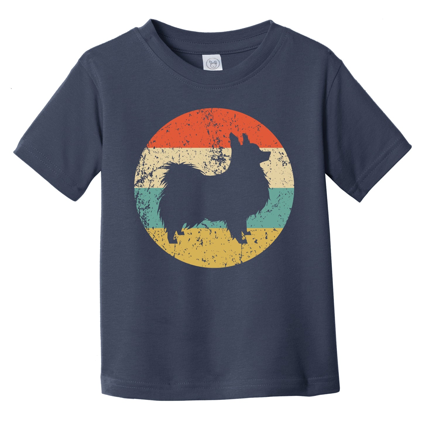 Retro Papillon Icon Dog Silhouette Infant Toddler T-Shirt