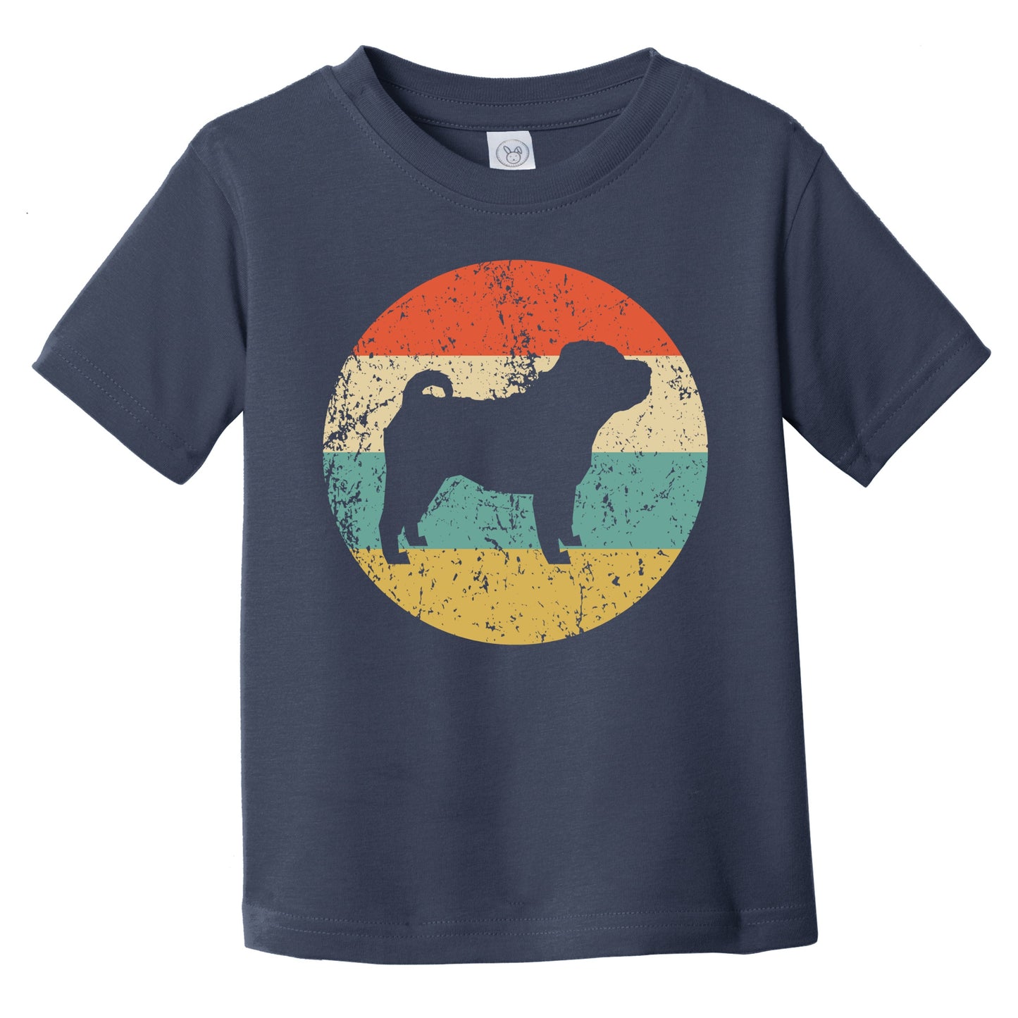 Retro Shar Pei Icon Dog Silhouette Infant Toddler T-Shirt