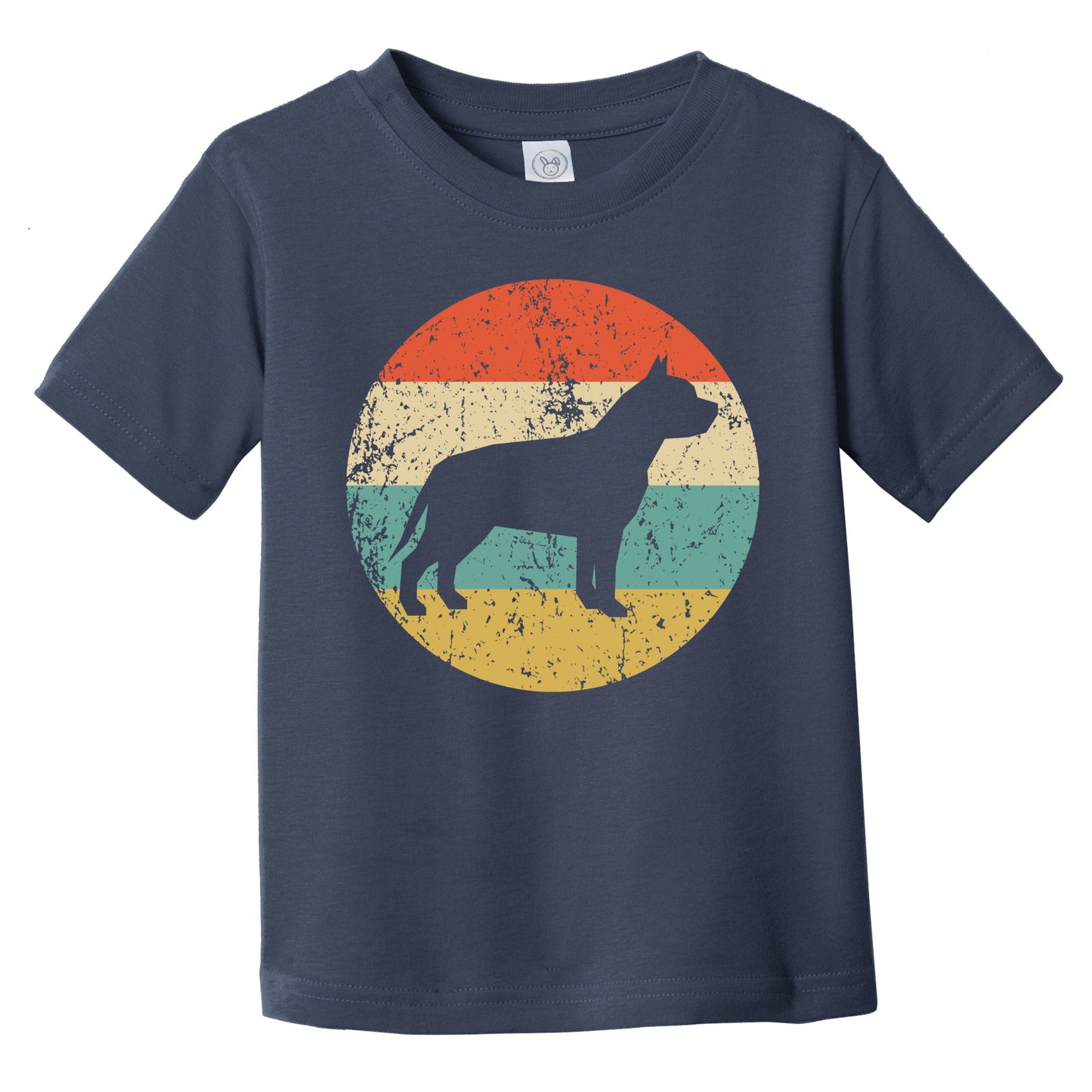 Retro Pit Bull Icon Dog Silhouette Infant Toddler T-Shirt