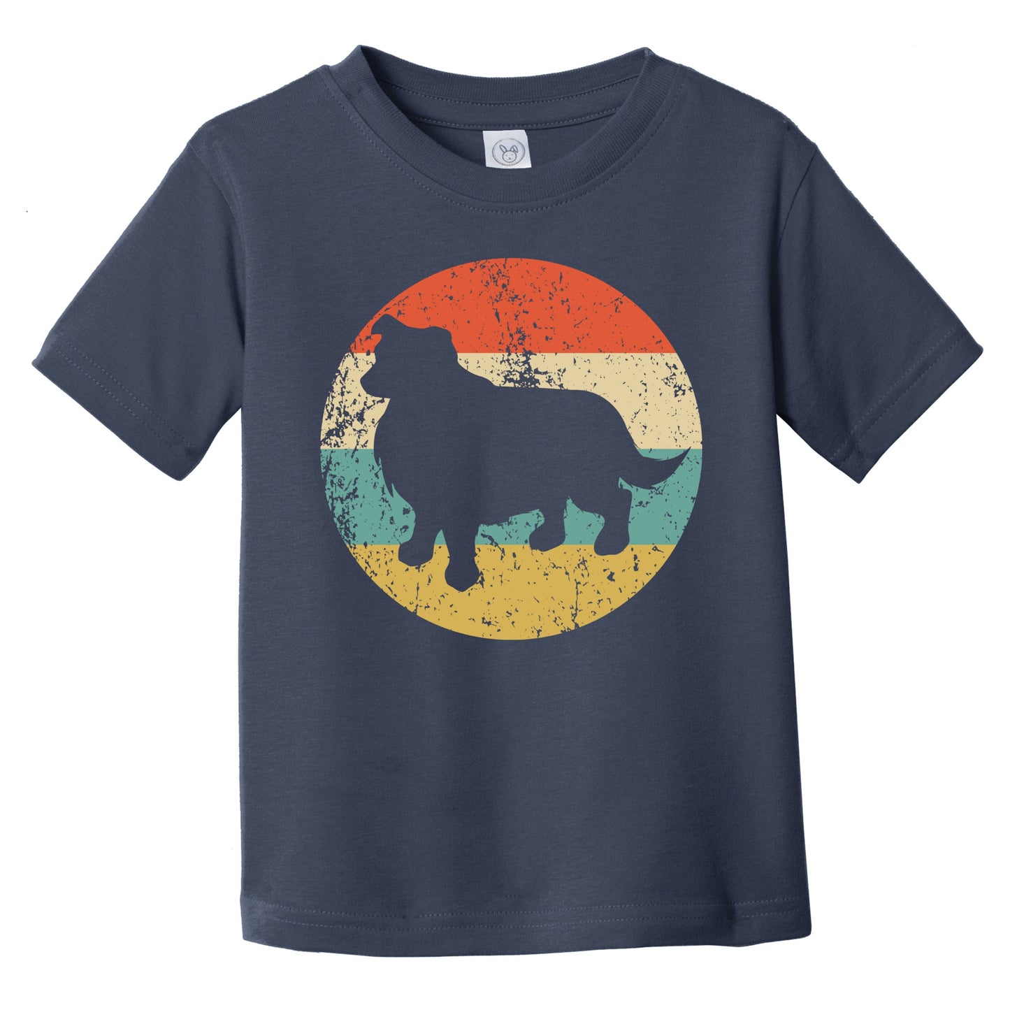 Retro Australian Shepherd Icon Dog Silhouette Infant Toddler T-Shirt