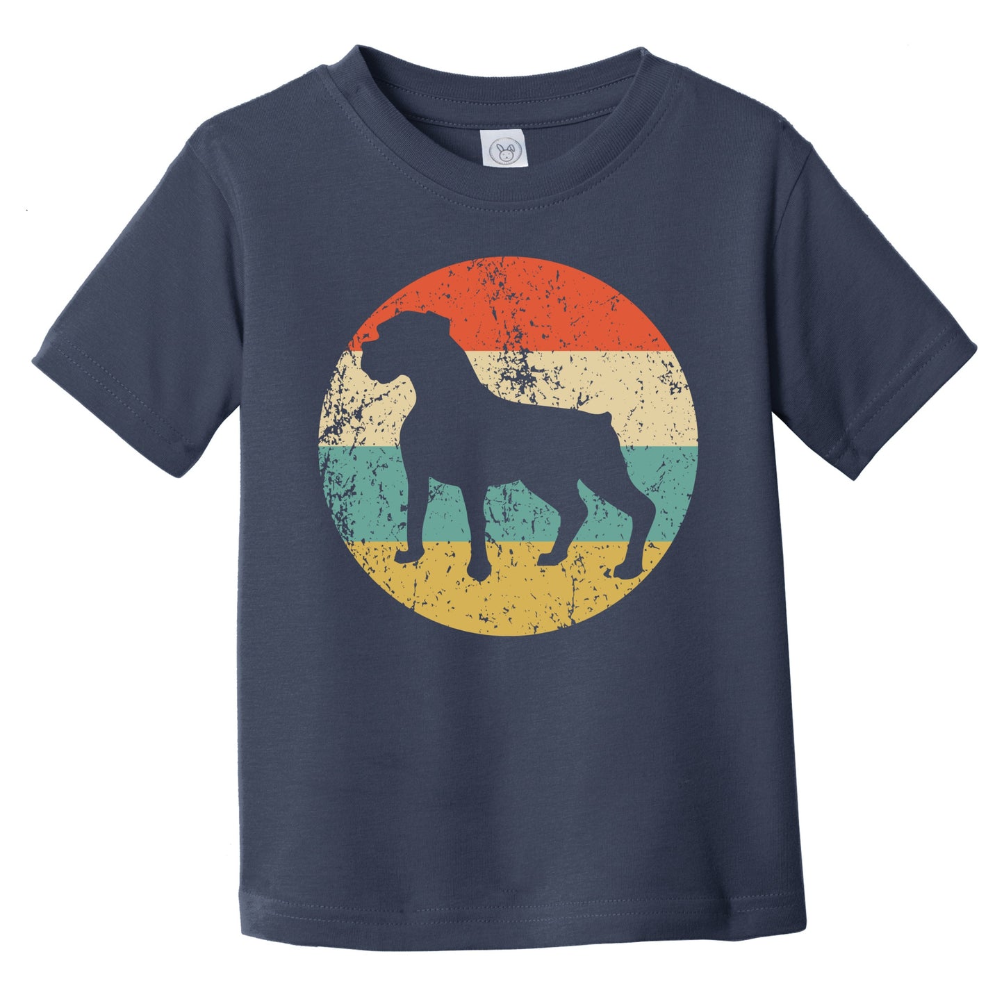 Retro Boxer Icon Dog Silhouette Infant Toddler T-Shirt