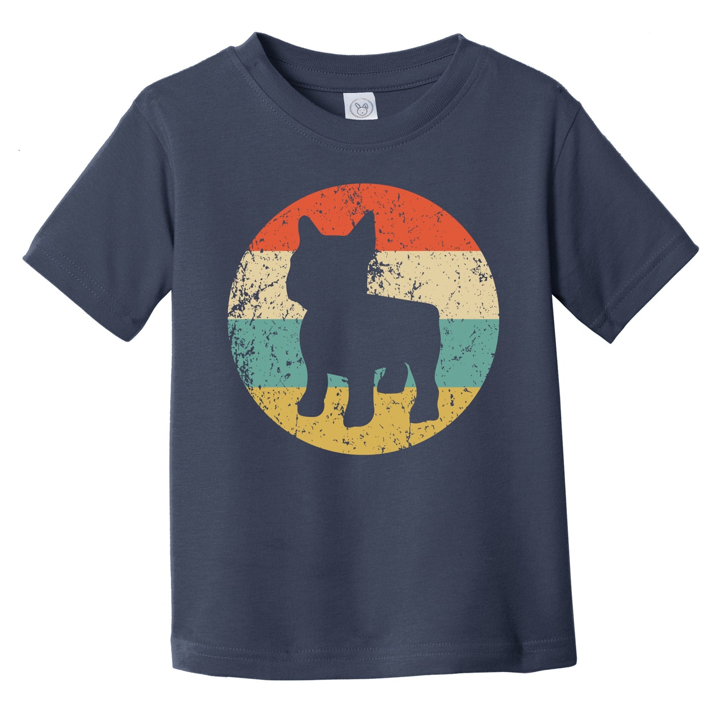 Retro French Bulldog Icon Frenchie Dog Silhouette Infant Toddler T-Shirt